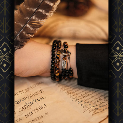 No Boundaries — Natural Tiger’s Eye & Obsidian Triple-Wrap Bracelet
