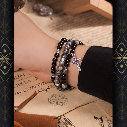 Obsidian Mark — Crystal Bead Bracelet