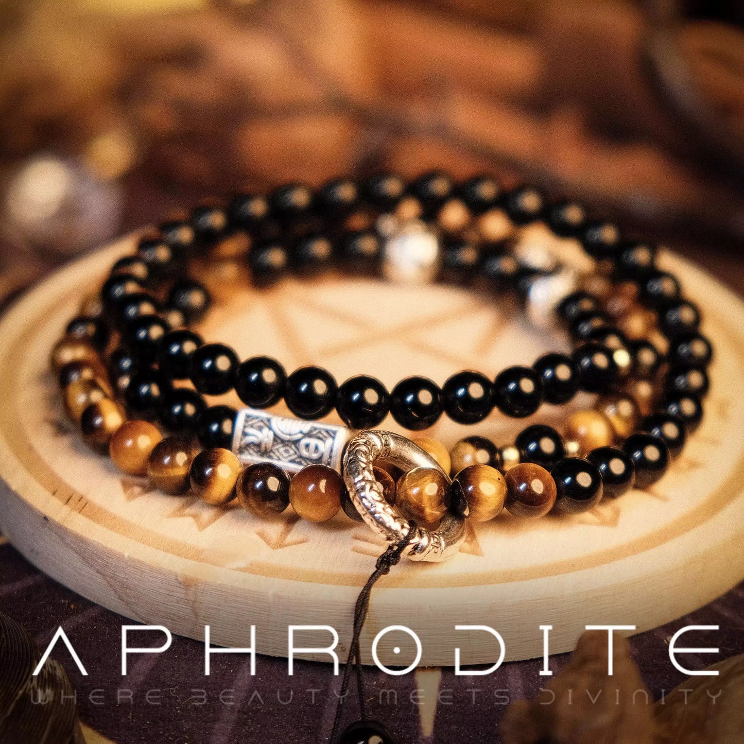 No Boundaries — Natural Tiger’s Eye & Obsidian Triple-Wrap Bracelet