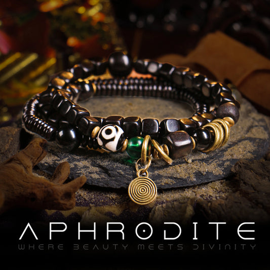 Ebony Heritage Bracelet — Chinese Aesthetic, Ethnic Influence, Sculpted Natural Character