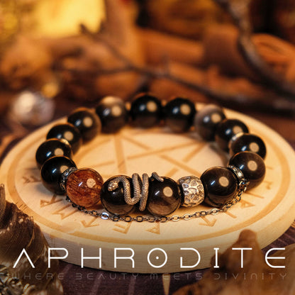 【黯影】S925银黑曜石手链男高级感小众手串珠生日饰品本命年礼物