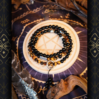 No Boundaries — Natural Tiger’s Eye & Obsidian Triple-Wrap Bracelet