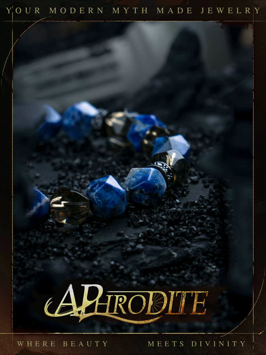 Azure Veil — Sculpted Crystal Bead Bracelet, Deep Blue Clarity, Quietly Luxurious Design