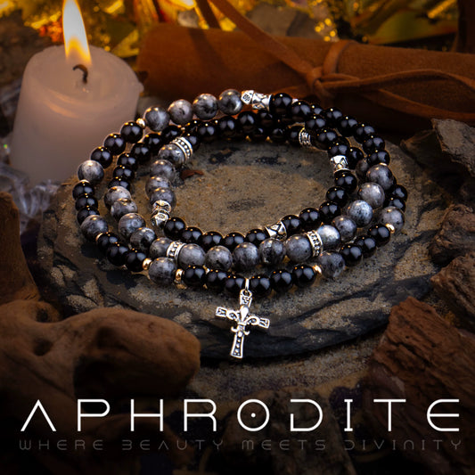 Obsidian Mark — Crystal Bead Bracelet