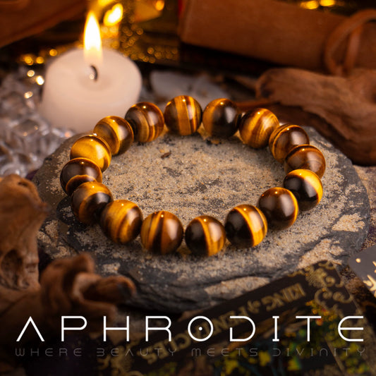 【金运虎眼】复古虎眼石手链男高级感金黑曜石手串小众饰品礼物潮