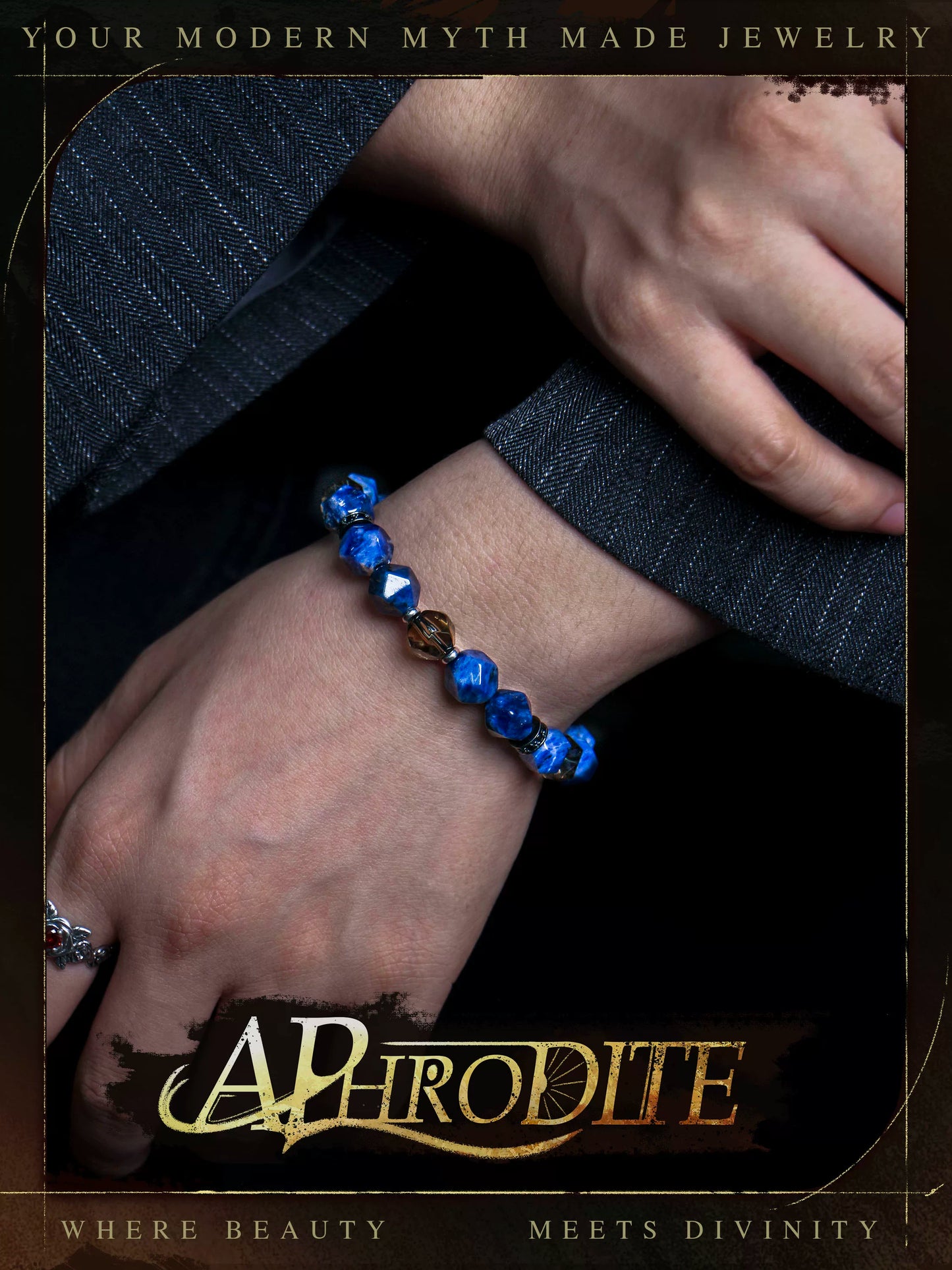 Azure Veil — Sculpted Crystal Bead Bracelet, Deep Blue Clarity, Quietly Luxurious Design