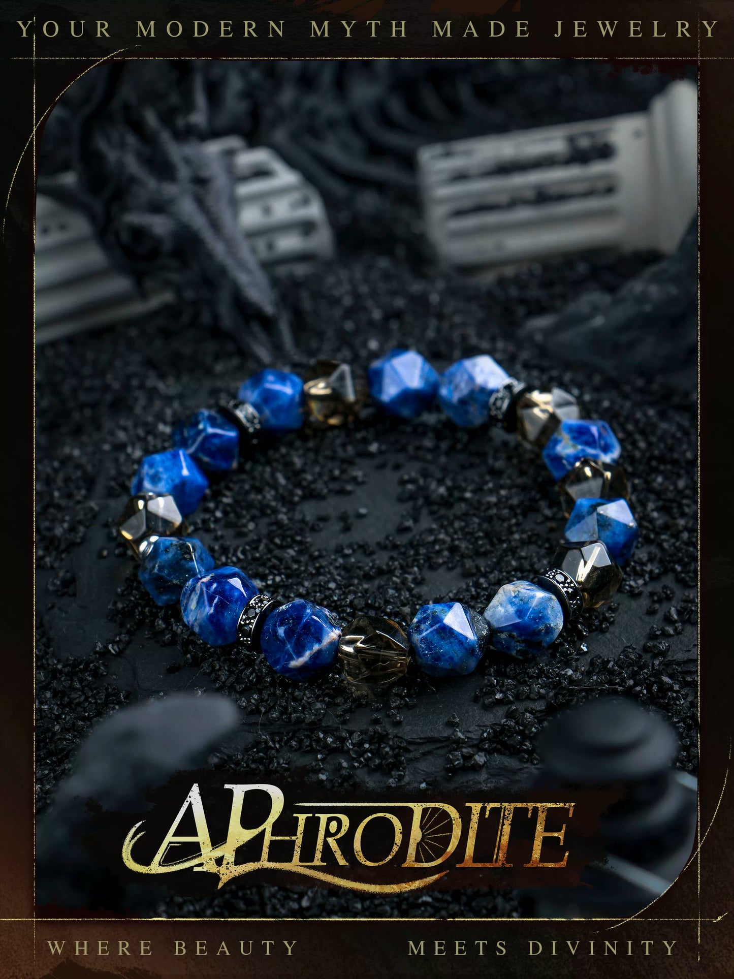 Azure Veil — Crystal Bead Bracelet (Water Element)