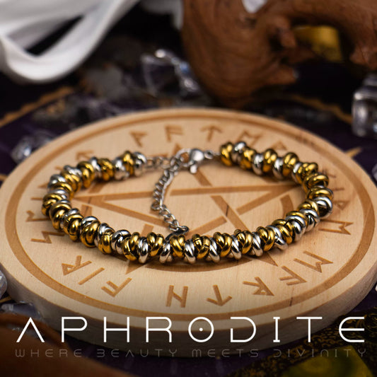 【金银交锋】重工碎银子手串男盘缠男生间金圆环手链