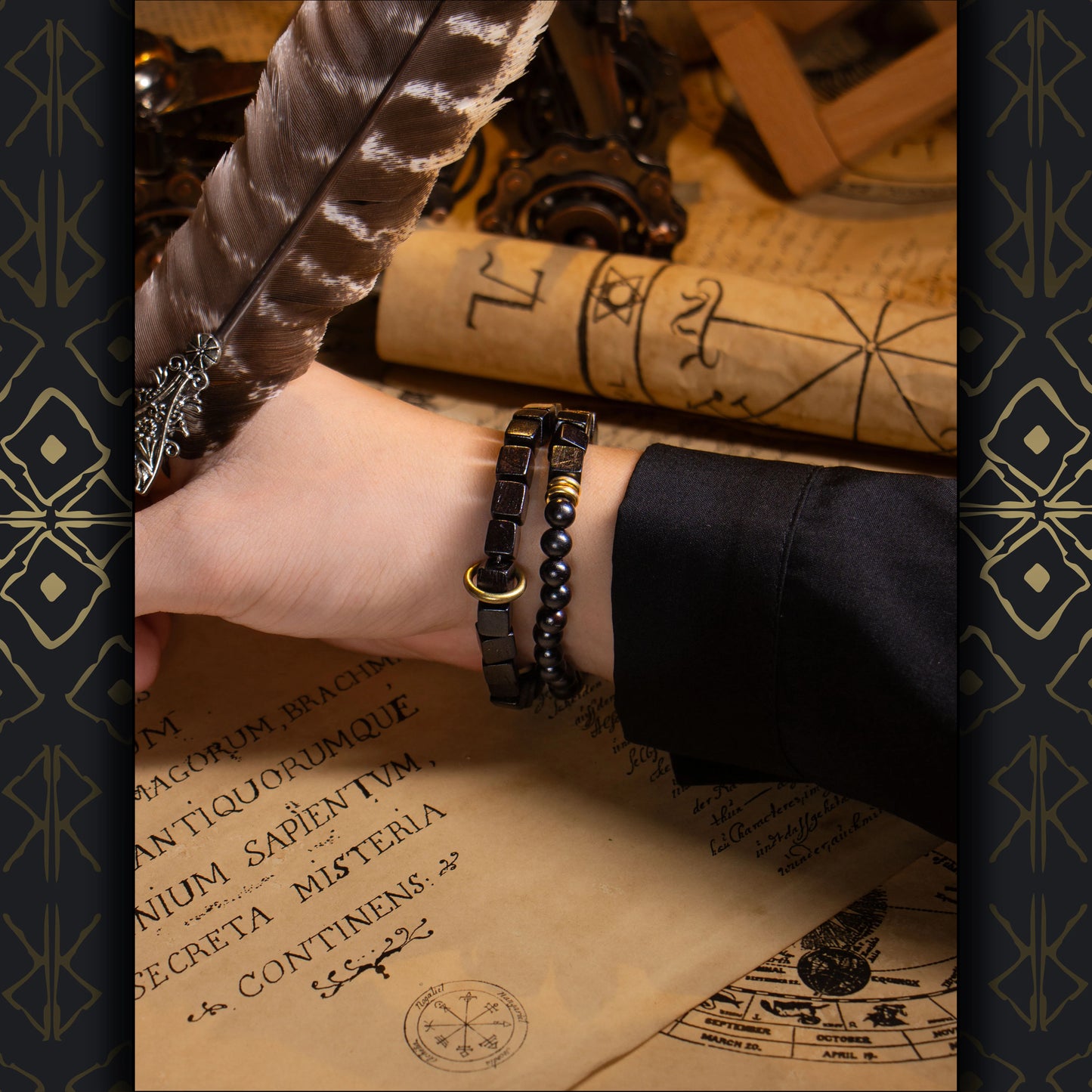 Ebony national style bracelet male ethnic style retro personality characteristic bracelet